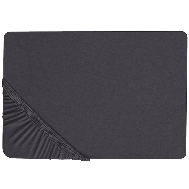 Fitted Sheet HOFUF Cotton 160 x 200 cm Black