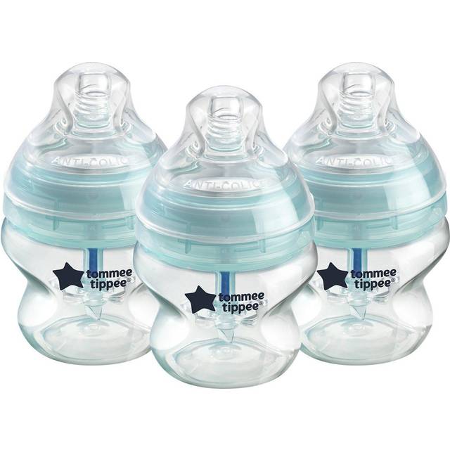 Tommee Tippee Advanced Anti-Colic Baby Bottles with Slow Flow Breast Like Teats, Pack of 3, 150ml