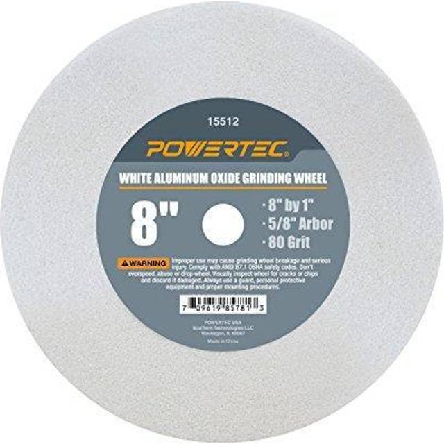POWERTEC 15512 Bench and Pedestal Grinding Wheels  8 Inch x 1 Inch  5/