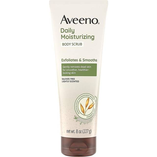 Aveeno Daily Moisturizing Body Scrub  Exfoliating Body Wash for Smoother  Healthier Looking Skin  Soothing Prebiotic Oat Formula  Sulfate-Free  Soap-F