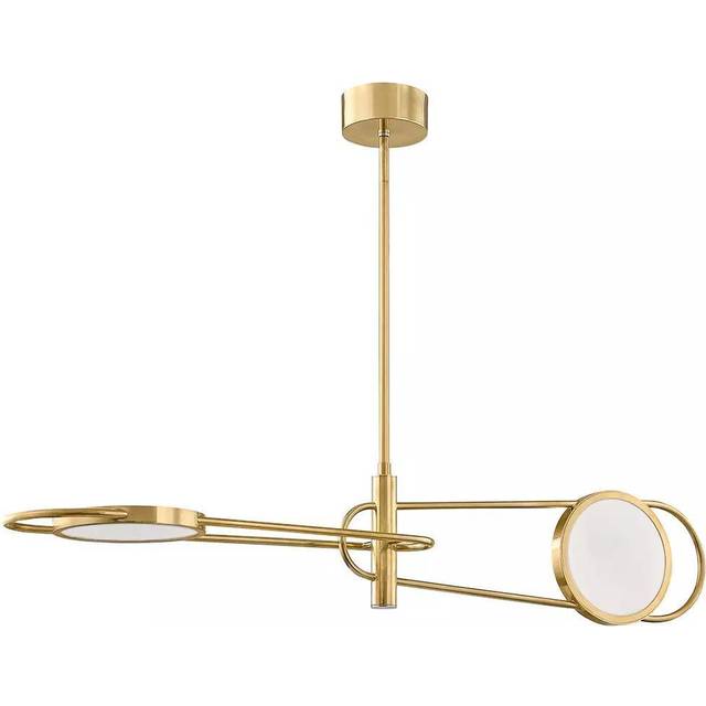 Jervis 2 Light Pendant Brass, Alabaster