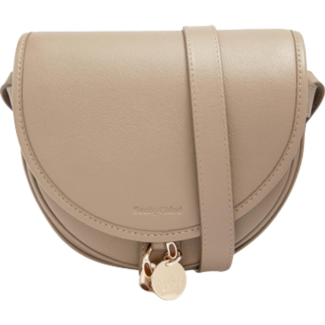 See By Chloe Small Mara Saddle Shoulder Bag - Grey (Size 7.5  W x 7  H x 2.8)