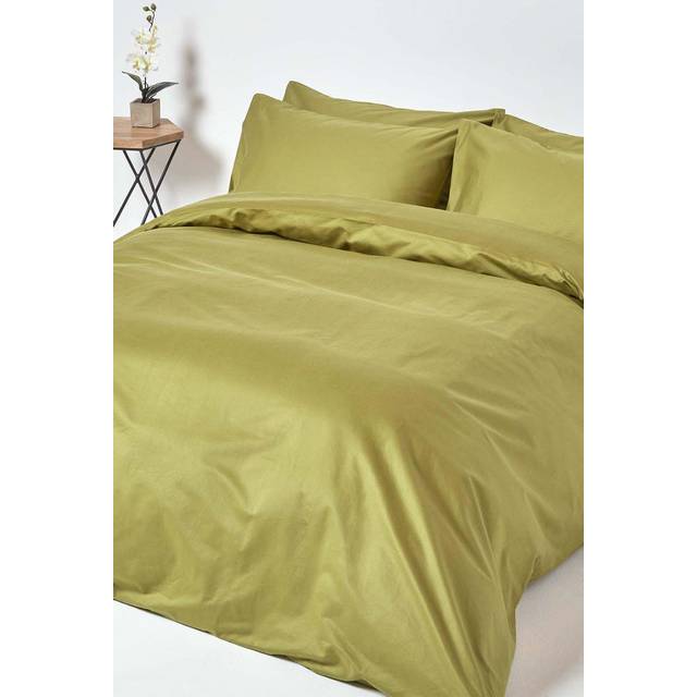 Olive Green Egyptian Cotton Duvet Cover with Pillowcases 1000 Thread Count, Super King