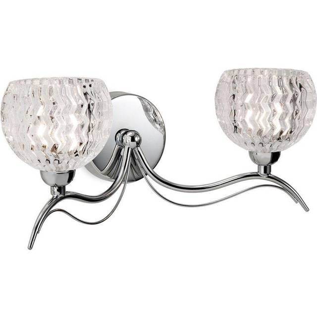 Firstlight Blanche Contemporary Style 2-Light Wall Light in Chrome and Clear Glass