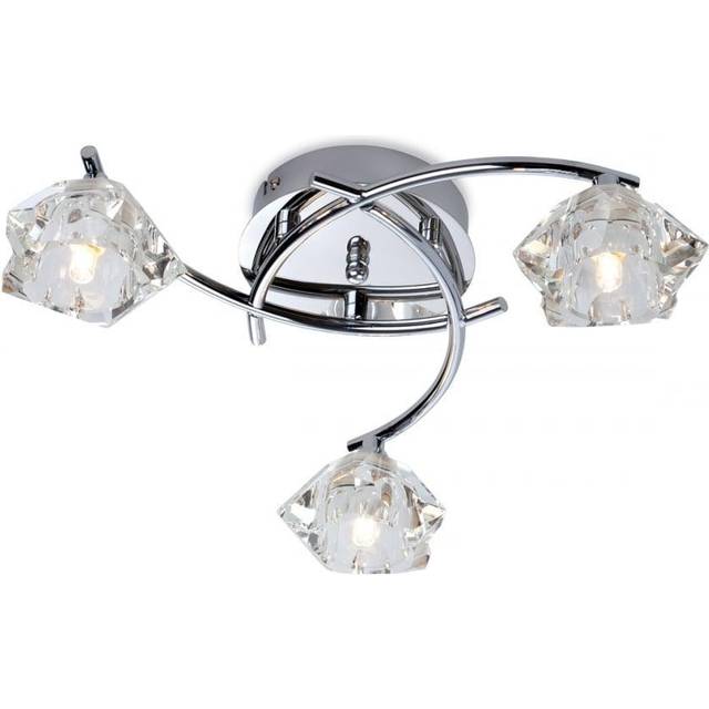 Firstlight Clara Contemporary Style 3-Light Flush Ceiling Light in Chrome and Clear Glass