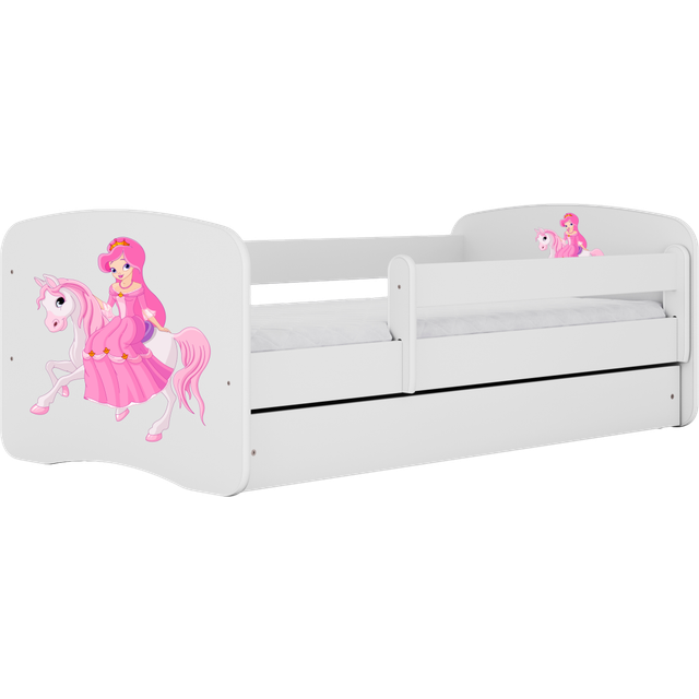 Kocot Kids Barnsäng - Babydreams Rosa - Princess On Horse Med Låda 140x70 Cm