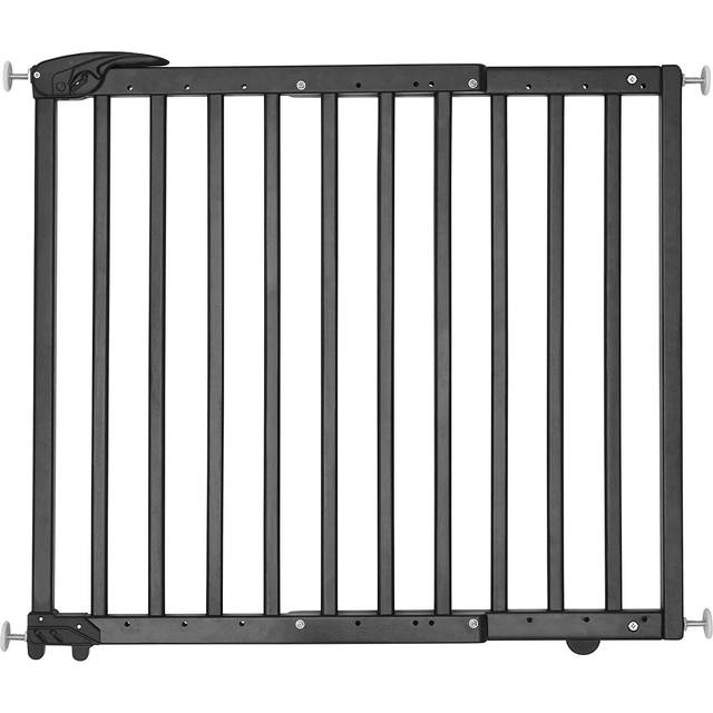 Deco Pop White, Wooden Extending Baby Gate | 63 to 106 cm Wide | Pressure fit or Screw Mounted door and stair gates for baby