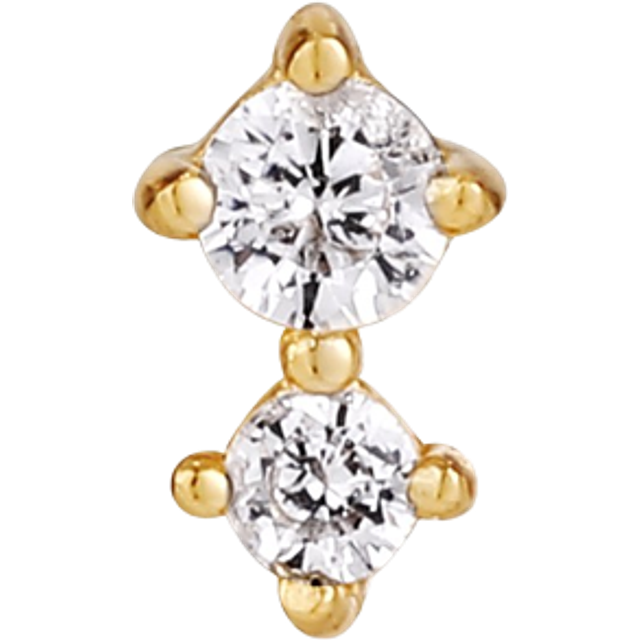 Gold Trio Sparkle Barbell Single Earring E035-08G