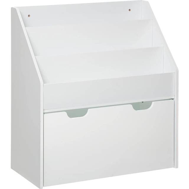 Children's bookcase, tray with wheels, white H70 cm