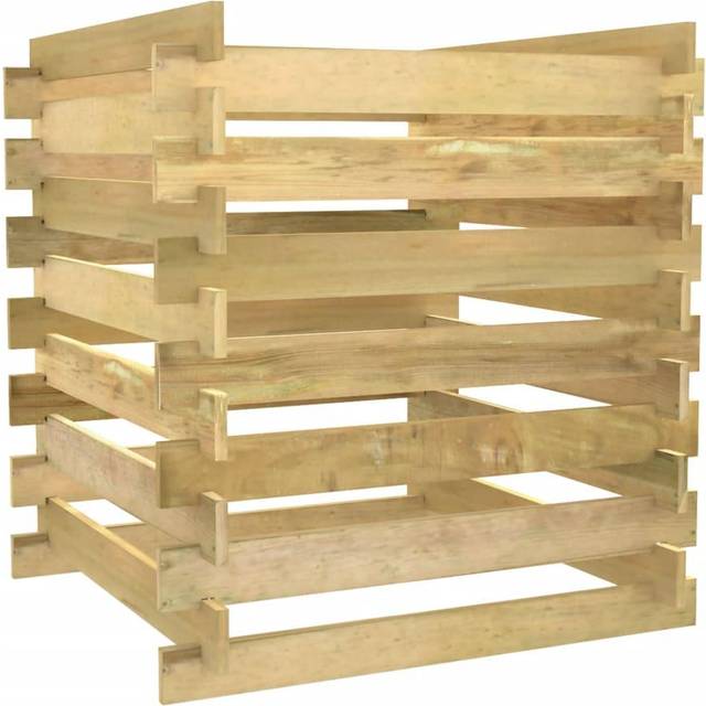 vidaXL Ribbad trädgårdskompost 90x90x90 cm impregnerad furu