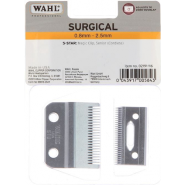 Wahl Professional Stagger-Tooth 2-Hole Clipper Blade #2161 - For the 5 Star Series Cordless Magic Clip - Includes Oil and Screws