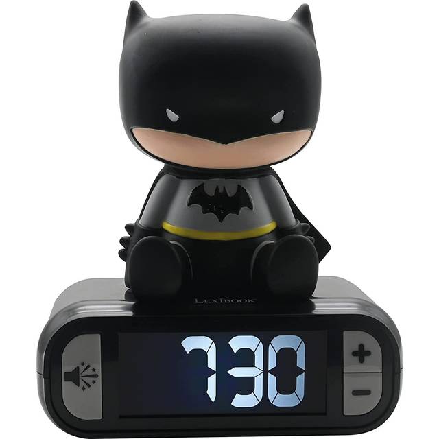 Lexibook, Batman, Väckarklocka med nattljus, ljud och melodier, LCD-bakgrundsbelyst skärm, självlysande, snooze, svart, RL800BAT
