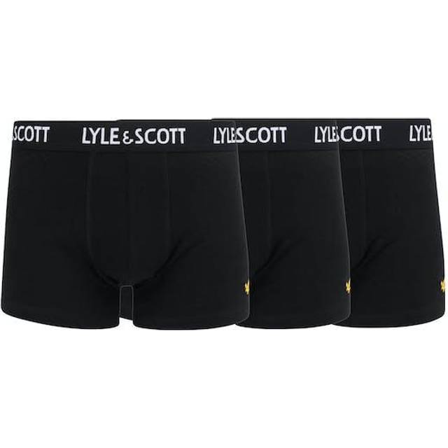 Lyle & Scott Herr Trunks 3-pack | bomull | elastisk midja, 004 svart/grå marl/ljus vit, XL