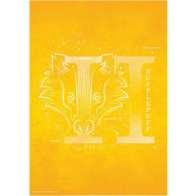 Harry Potter Hufflepuff Giclee Art Print - A4 - Wooden Frame