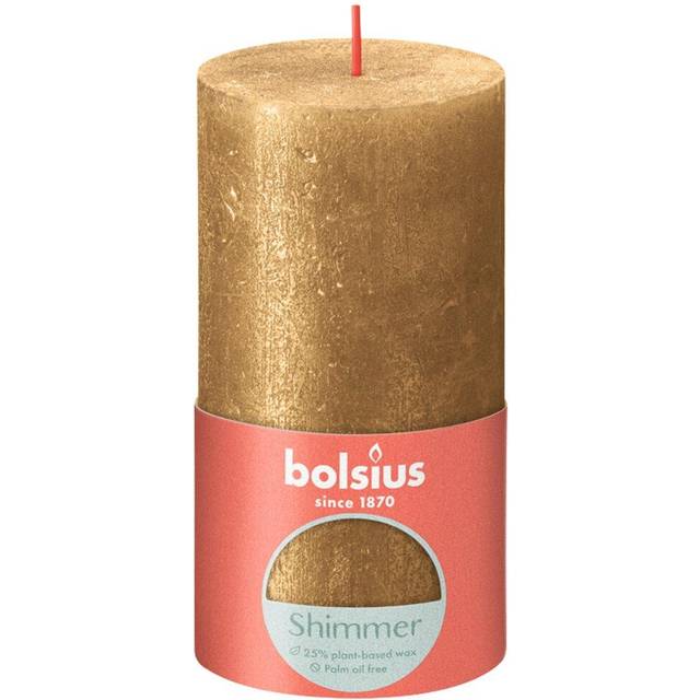 Bolsius Rustic Pillar Candle Shimmer Champagne 130mm x 68mm