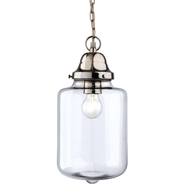 Firstlight Craft Elegant Style Jar-Shaped Pendant Light in Chrome and Clear Glass