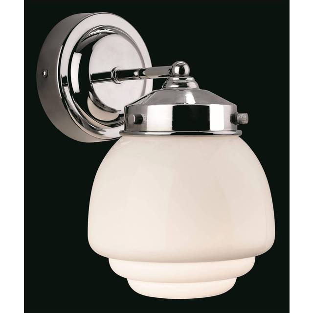 Firstlight Art Deco Classic 1930's Style Acorn Wall Light in Chrome and Milky White Glass