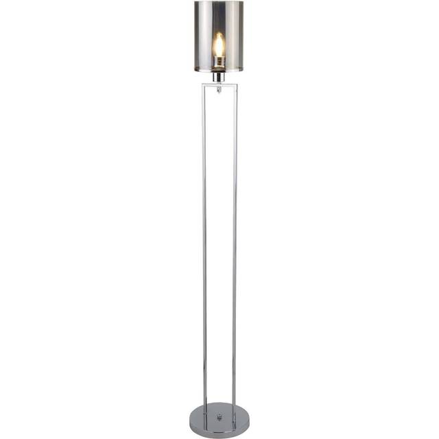 Searchlight 9053CC Catalina 1 Light Floor Lamp Chrome Smoked Glass Sha