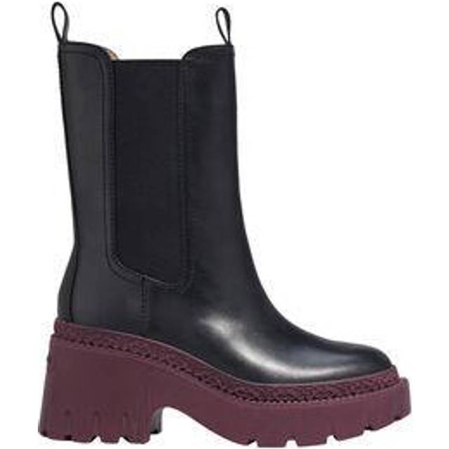Coach Alexa Leather Heeled Chelsea Boots - UK 3 - Black