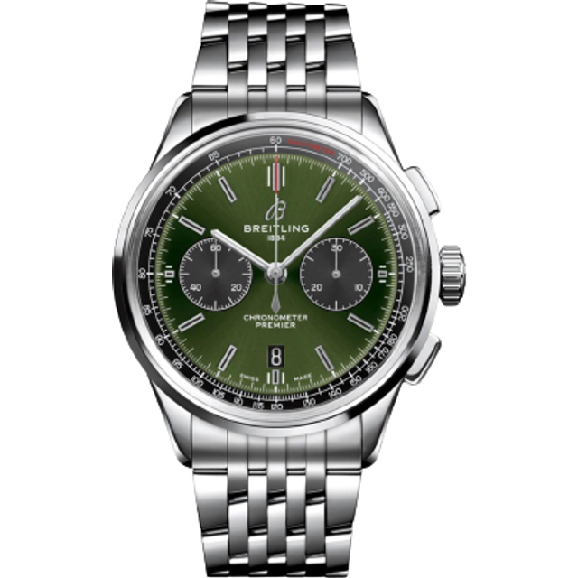 Breitling Herrklocka AB0118A11L1A1 Premier Chronograph 42 Grön/Stål