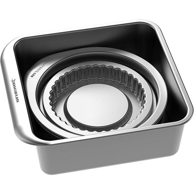 Masterclass Smart Space Stacking Seven Piece Non-stick Roasting, Baking & Pastry Set, Black