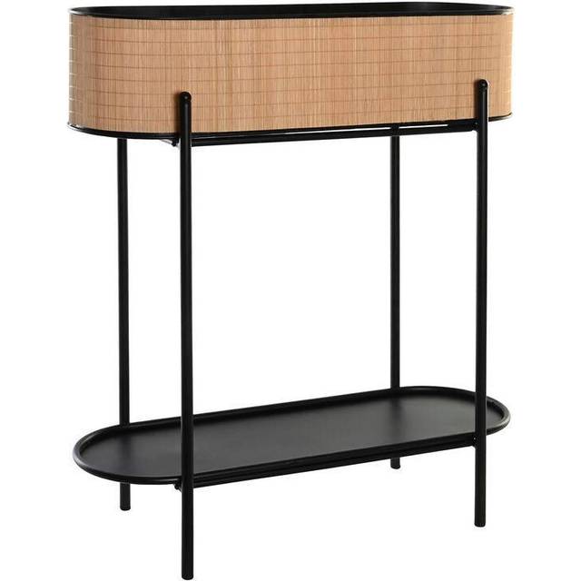 Planter DKD Home Decor Natural Black Metal Colonial Bamboo (60 x 23.5 x 69 cm)