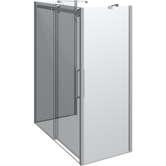 Scanbad Skydedør M/2 Sidepanel Deluxe 1600*800mm Krom/klar