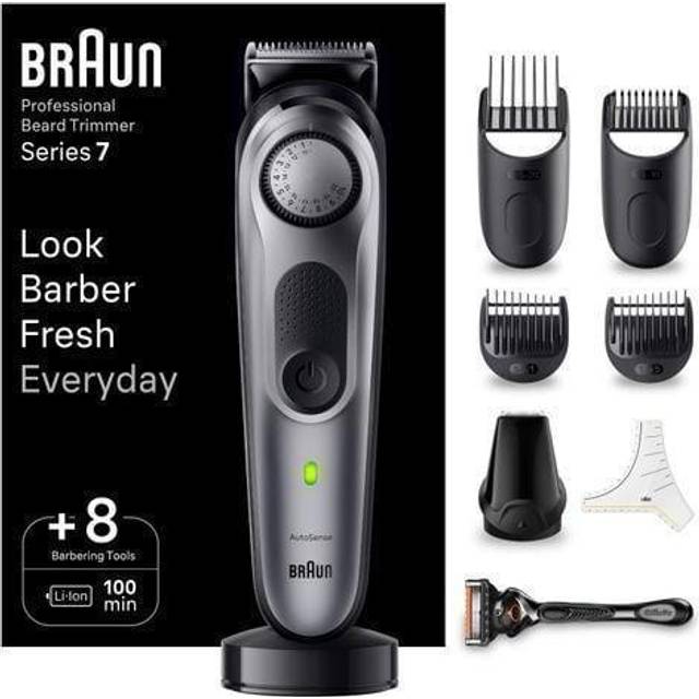 Braun Beard Trimmer Series 7 BT7420 Trimmer with Barber Tools - Grey
