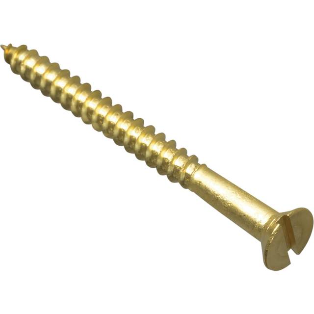 Forge FPCSK21212BR Wood Screw Slotted CSK Brass 2.1 / 2in x 12 Forge Pack of 4