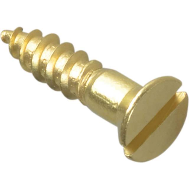 Forgefix Wood Screw Slotted CSK Brass 3/4in x 8 Forge Pack 20 FORFPC348B
