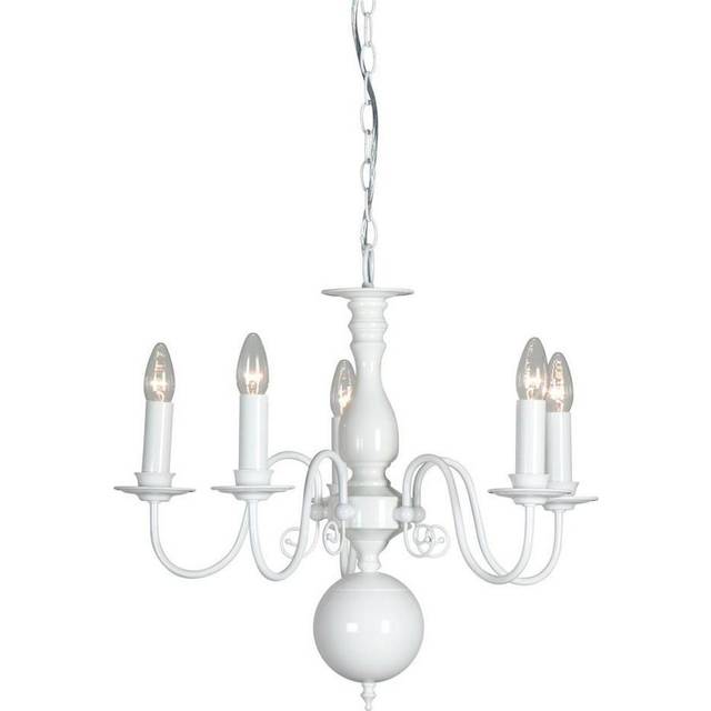 Netlighting Brugge Multi Arm Chandeliers Glossy White - Lv 50042/WG