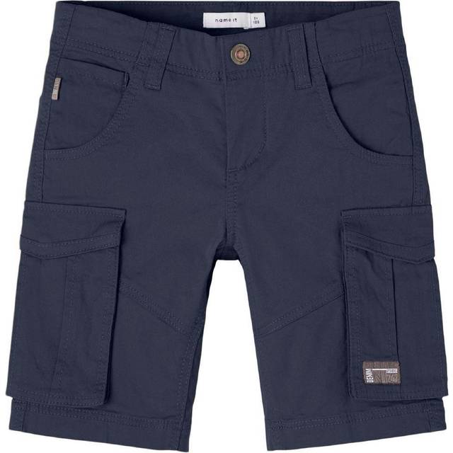 Name It Boys Navy Blue Cotton Cargo Shorts - 7 year