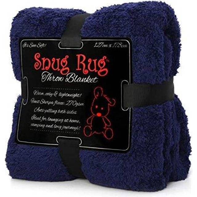 Snug Rug Special Edition Luxury Sherpa Fleece Throw Blanket (Navy Blue)