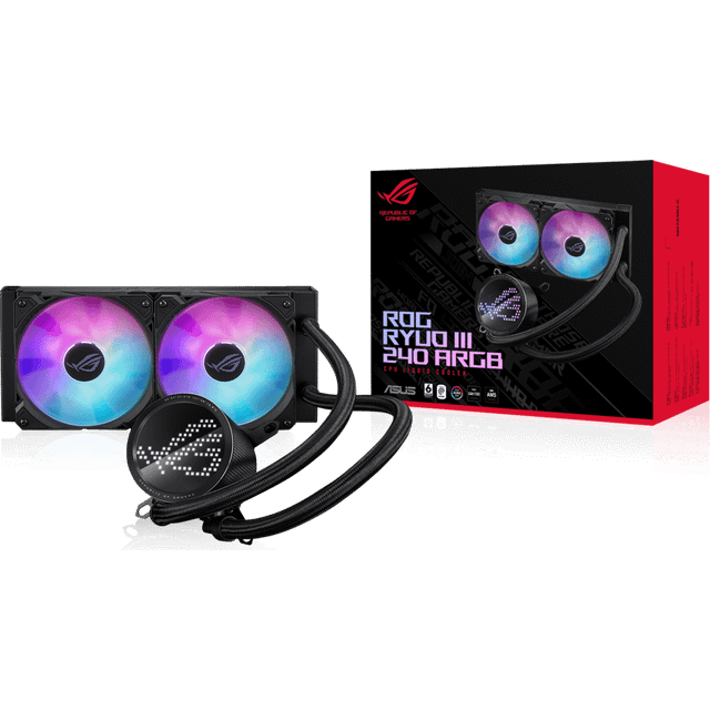 Asus ROG Ryuo III 240 ARGB 240mm Intel AMD Liquid CPU Cooler - Black