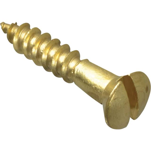 Forge FPCSK346BR Wood Screw Slotted CSK Brass 3 / 4in x 6 Forge Pack of 25