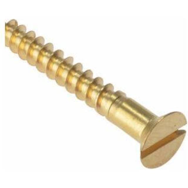 Forgefix - Wood Screw Slotted csk Solid Brass 1/2in x 8 Box 200