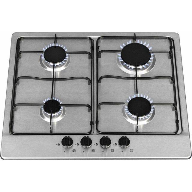 SIA SSG602SS 60cm Stainless Steel 4 Burner Gas Hob with Enamel Pan Stands