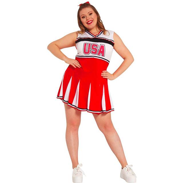 Fancy Dress Adult Cheerleader Costume - Red - XL