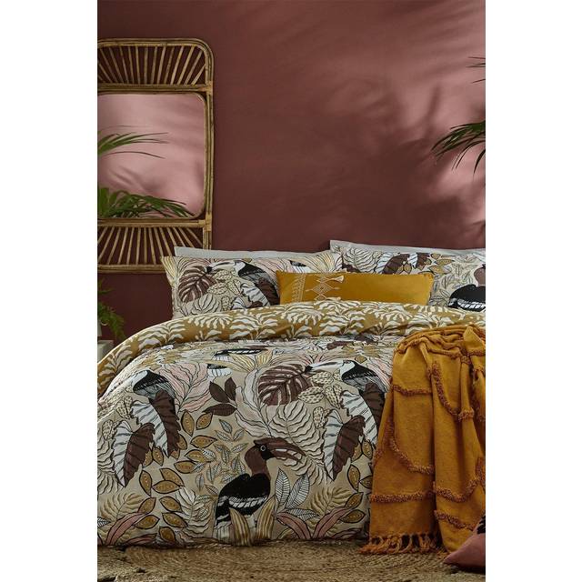 furn. Tocorica Double Cream Exotic Jungle Reversible Duvet Cover Set