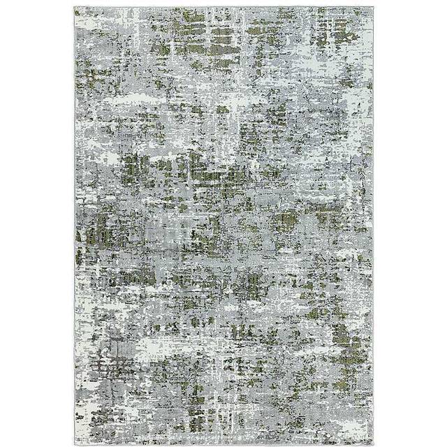(Small  120x170cm) Orion Abstract Metallic Rugs in OR08 Green