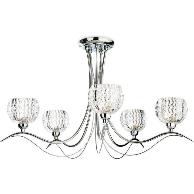 Firstlight Blanche Contemporary Style 5-Light Semi-Flush Ceiling Light in Chrome and Clear Glass