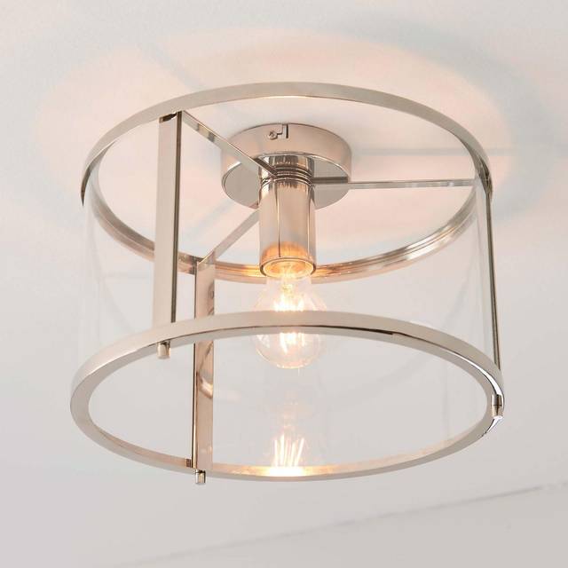 Ensora Lighting Grayson Mateolway Flush Ceiling Light, Silver