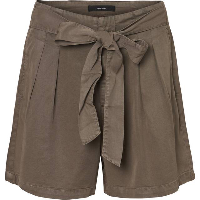 Tie-Waist Shorts - Brown - L