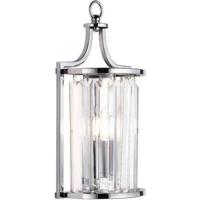 Searchlight 8571CC Victoria 1 Light Wall Light Chrome With Crystal Gla