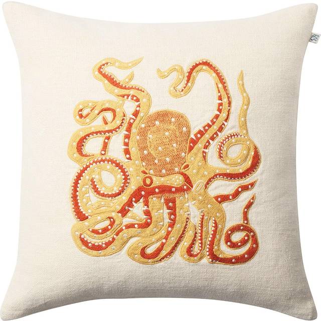 Chhatwal & Jonsson Embroidered Octopus kuddfodral 50x50 cm Spicy yellow-orange