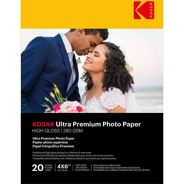 Kodak  20 Sheets  Ultra Premium Photo Paper  280g/m2-78lb Weight  10 M