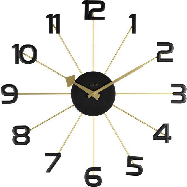 Acctim Astraea Large Quartz Wall Clock Gold - Black