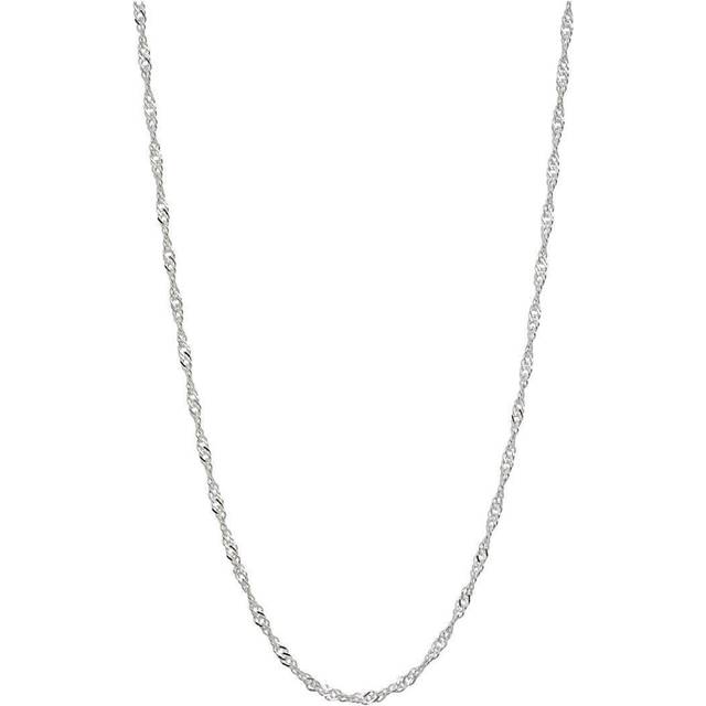 Simply Silver Simply Silver Sterling Silver 925 Diamond Cut Singapore Silver Chain Necklace