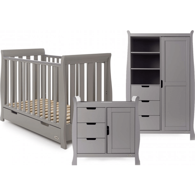 Obaby Stamford Mini Sleigh 3 Piece Furniture Roomset - White