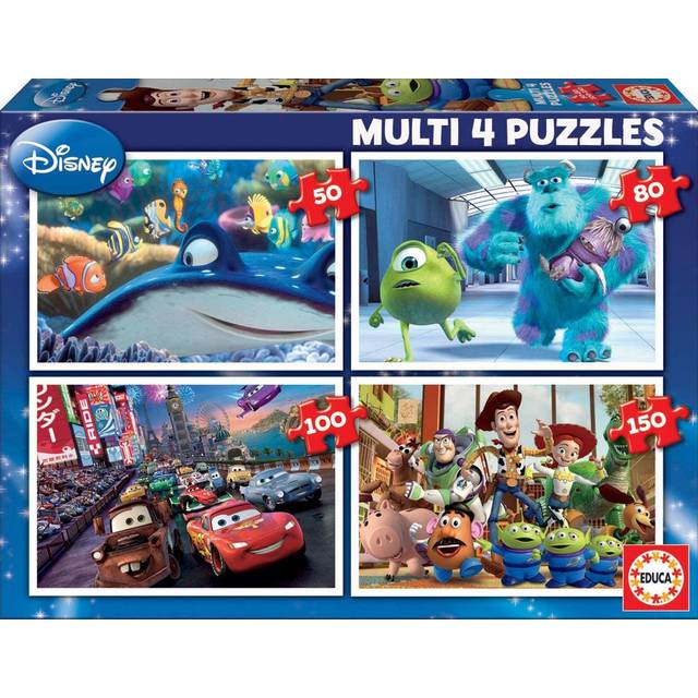 Pack of 4 Progressive Puzzles, 50 to 150 Pieces, Multi 4 Disney® Pixar EDUCA dark blue - Dark Blue
